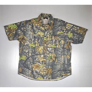 Hunters View Camo Button Up Shirt Mens XL. Ripstop‎ Skyline Short Sleeve.